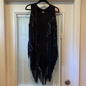 Carapace Black Fringe Vest